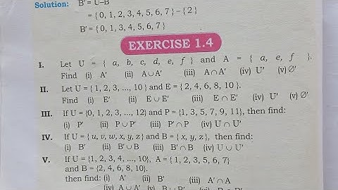Class 7 maths Exercise 1.4 Chapter 1 sets / 7th Class maths book / Sindh textbook board jamshoro