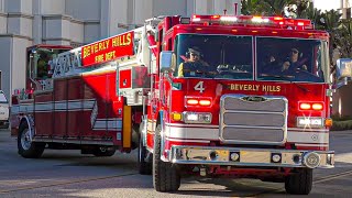 Beverly Hills Fire Dept. Truck 4 Engine 5 Responding X2