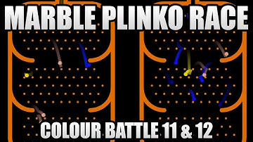 Marble Race Plinko - Colour Battle -  Season 1  - Race 11 & 12 of 15 - Algodoo