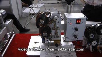 Printer for printing validity period and batch number on packaging. Video 216 www.Pharma-Manager.com