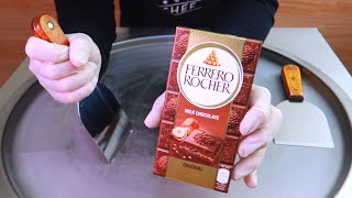 Ferrero Rocher ice cream rolls street food - ايس كريم رول  فيريرو روشيه