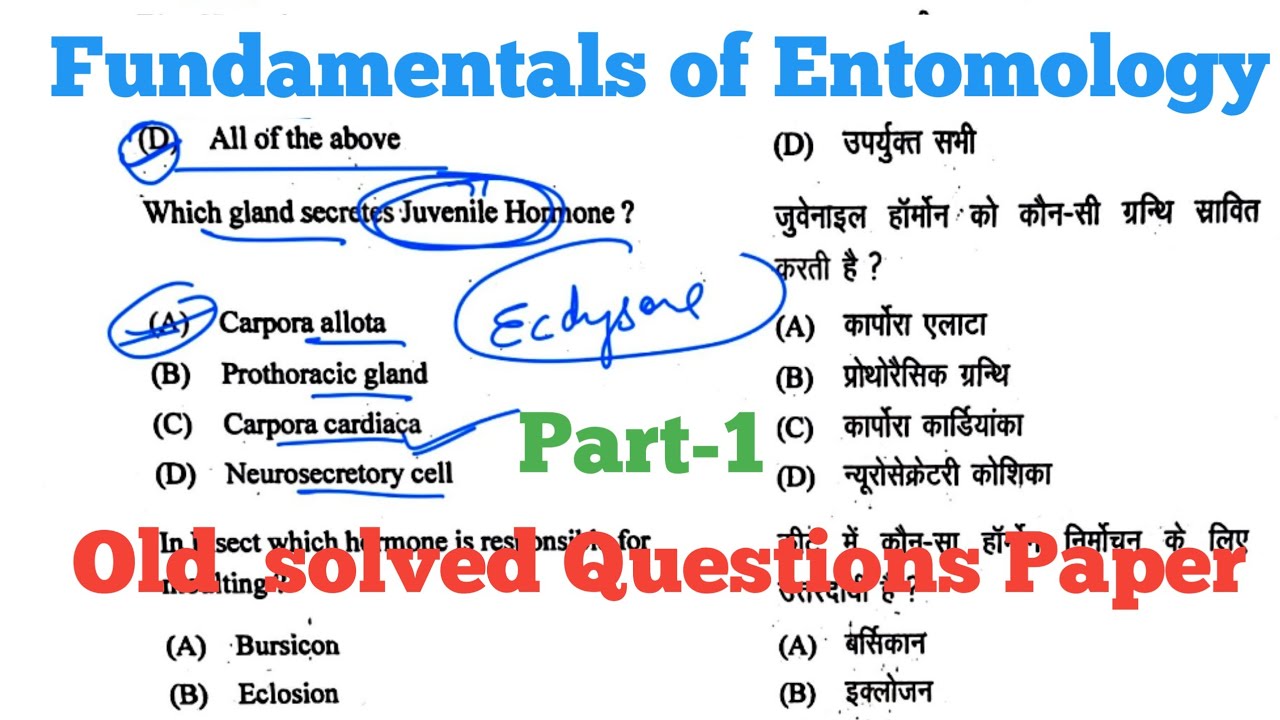 Fundamentals of Entomology important MCQs Part-1