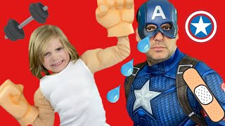 Jaces Toy Playhouse wants to be Strong like Captain America: The First Avenger