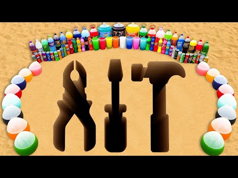 How to Make Pliers vs Screwdriver vs Hammer with Orbeez, Big Coca Cola, Mtn Dew, Fanta vs Mentos