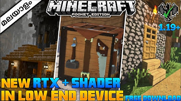 MINECRAFT PE || NEW TOP 1 BEST RTX+SHADER IN LOW END DEVICE 1.19+ [RENDER DRAGON][NO LAG][MALAYALAM]