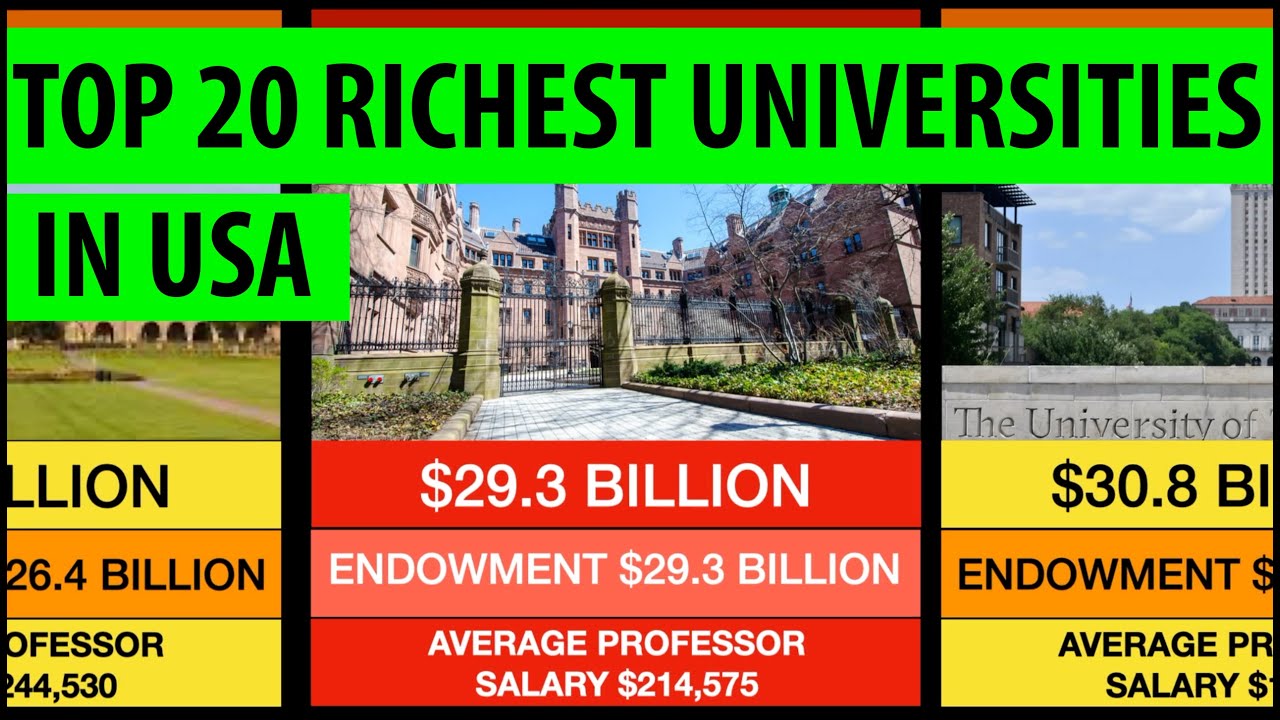 Top 20 RICHEST UNIVERSITIES in USA 2020 Fun With Stats YouTube