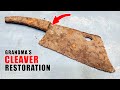Rusty cleaver restoration with ebony handle