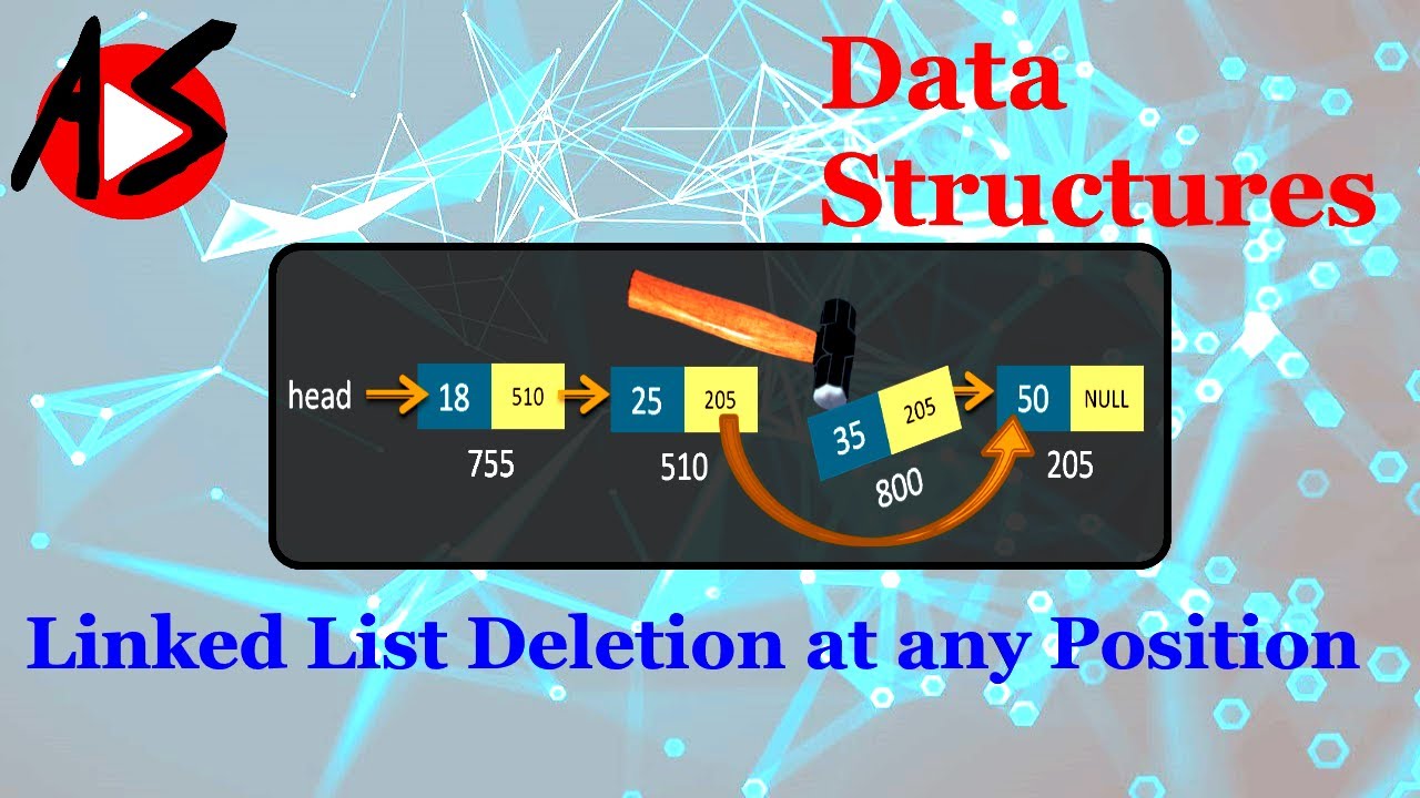Linked List Deletion at any Position - YouTube