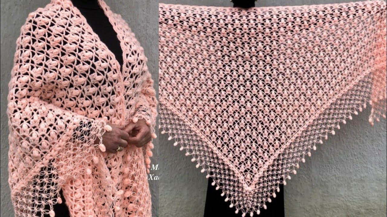 Новинка 2023 года: треугольная шаль крючком