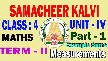 Samacheer Kalvi Class 4 Term 2 Unit 4 Measurements Example Sums Part 1 | New Syllabus | All Pass TV