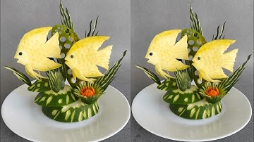 MY TRAN 77 , cắt tỉa cá từ quả xoài ,#mytran77  #nghệthuật#vegetables  #fruitdecoration