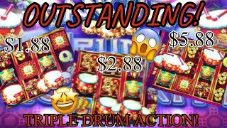 Dancing Drums Prosperity Slot Machine - Awesome Bonuses And Retriggers $1.88, $2.88, & $5.88 Bet 🤩😱