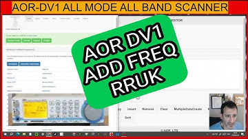 AOR - DV1 ALL MODE ALL BAND SCANNER-RRUK ADDING FREQUENCIES
