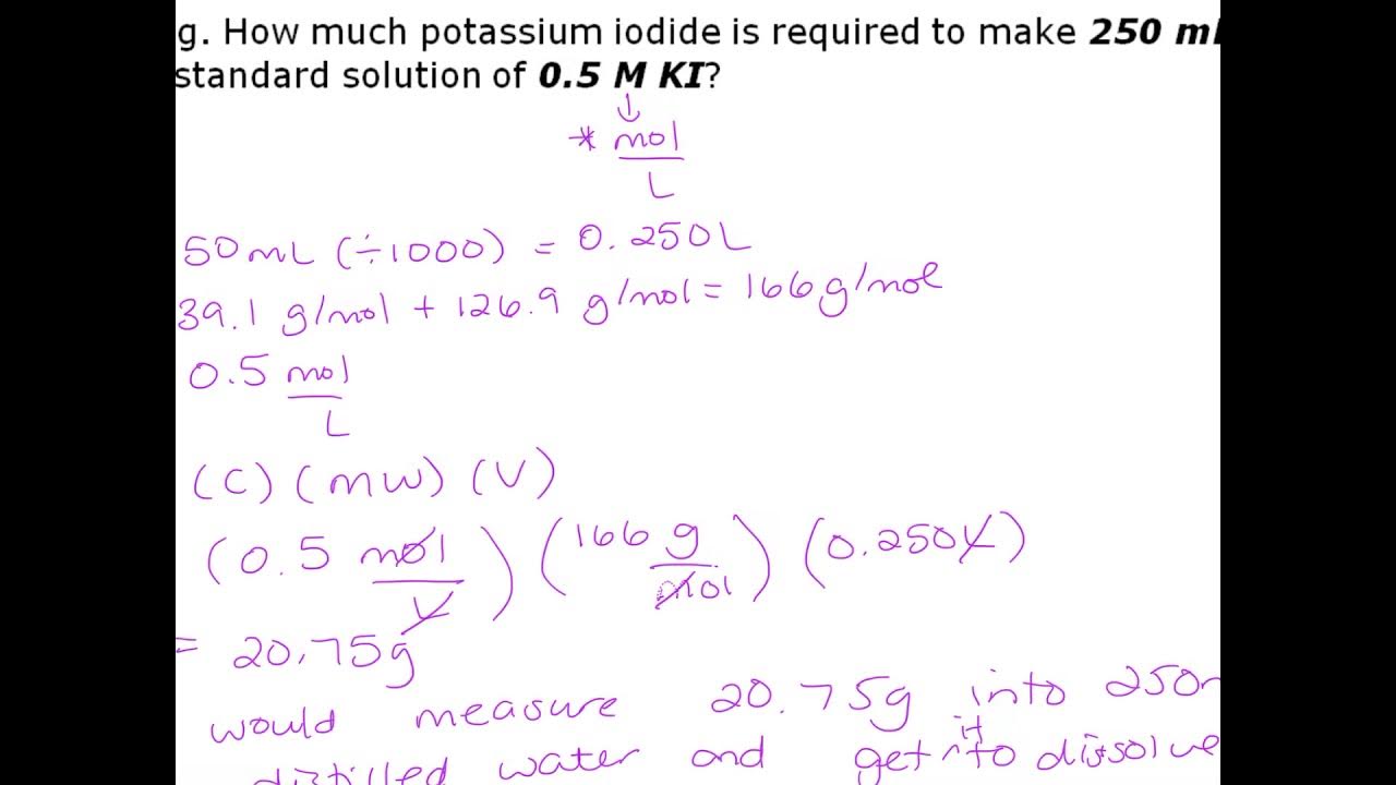11U Lesson Preparing Solutions from a Solid and Dilutions YouTube