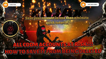 HOW TO SAVE YOUR CODM ACCOUNT FROM BEING DELETED.