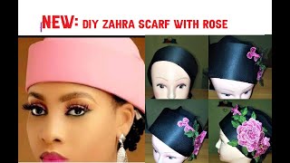 DIY: Zahra scarf with rose || How to make & style Zahra Scarf || AmazingSewingCorner