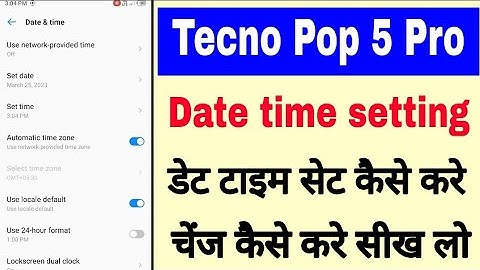 Tecno Pop 5 pro date & Time Setting। tecno Pop 5 pro me date & Time set/Change kaise kare