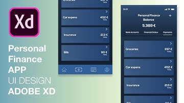 Adobe XD Tutorial | Personal Finance App UI Design Speedart