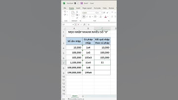 Mẹo Nhập Nhanh Nhiều Sô “0” Trong Excel #kienthuc #excel #freefire #exceltips #tintuc #funny #fyp