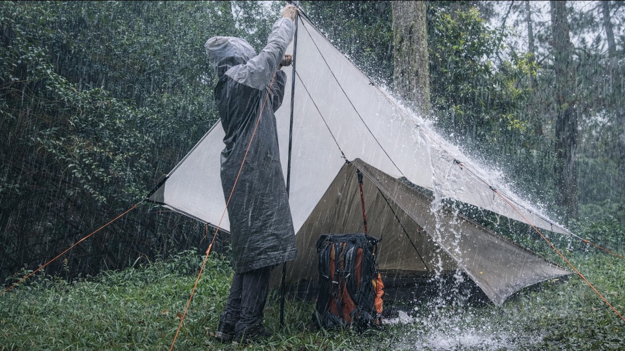 THE HEAVIEST AND LONGEST RAIN I'VE EVER EXPERIENCED‼️ CAMPING IN HEAVY RAIN AND THUNDERSTORMS