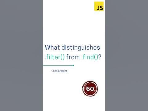 Difference between the filter and find in Javascript? #shorts - YouTube