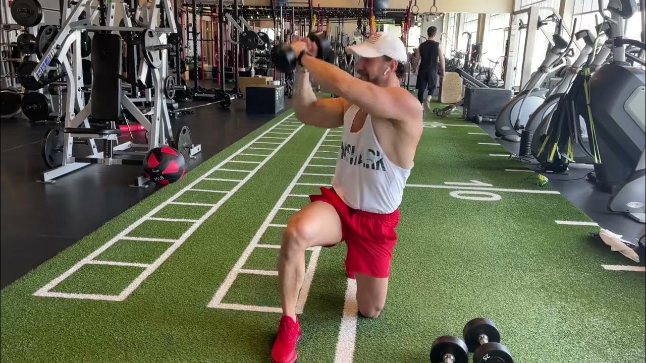 How To Perform A Kneeling Dumbbell WoodChopper Exercise YouTube