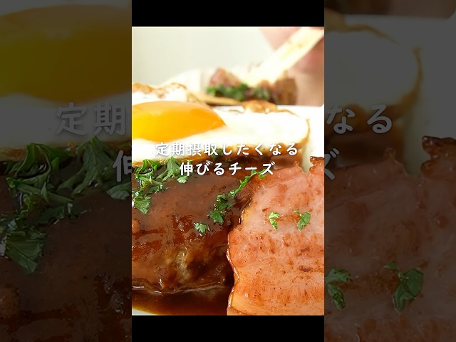 ハンバーグプレートを食べる