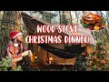 Cooking a christmas dinner in the woods  solo hot tent hammock wild camping