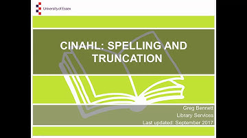 CINAHL: Spelling and truncation