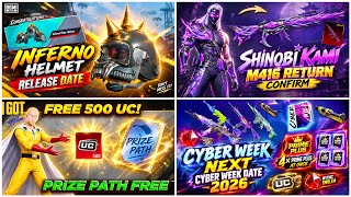🔴 FREE 500 UC HIDDEN TRICKS | NEXT 4.7 CYBER WEEK CONFIRM | INFERNO HELMET DATE | SHINOBI KAMI M416 screenshot 5
