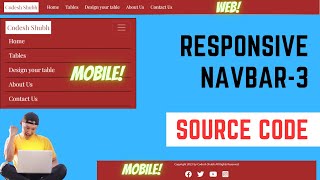 Responsive NavBar 3  with HTML, CSS, and JavaScript | Free Source Code Included ! Codesh Shubh