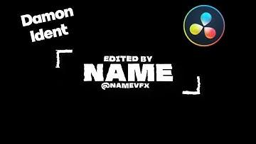 The *Best* Damonbtw ident/edited by intro template for Davinci Resolve