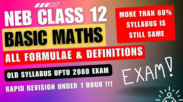 All Formulae & Definitions under 1 Hour | NEB Class 12 Basic Maths | Rapid Revisions | Quantum Ideas