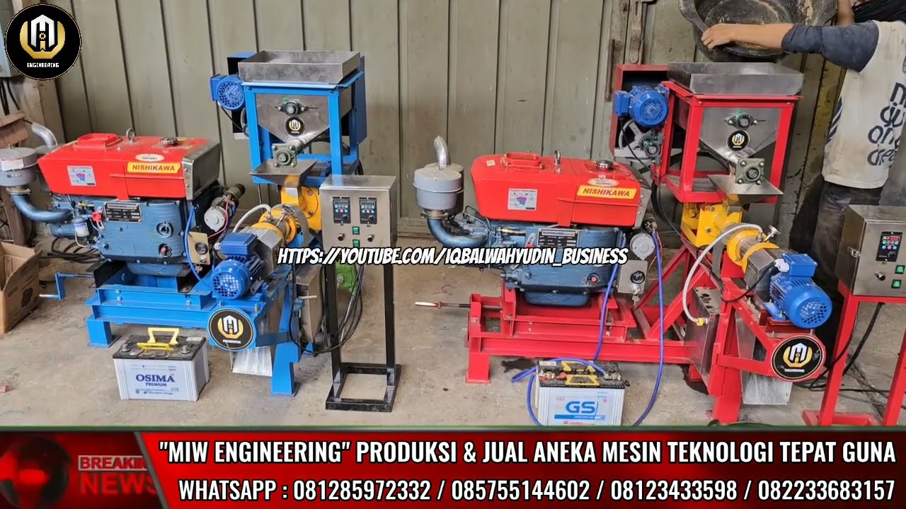 Best Quality.!!! Mesin Pelet Ikan Apung Tipe Sedang 50kg/Jam Diesel 26HP Starter & 2 Dinamo Inverter