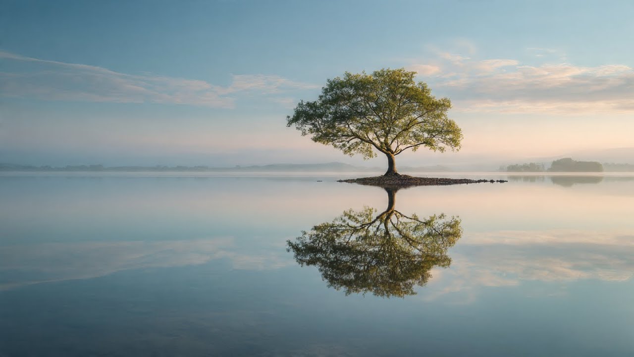 Tree Reflection in Lake | 4K Ultra HD | TV Art | TV Screensaver | Turn Your TV Into Art | No Music 