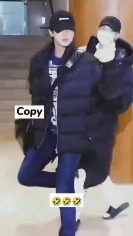 Jin walking in slow motion because reporter asked him to be slow as he was taking photos & Jin just🤣