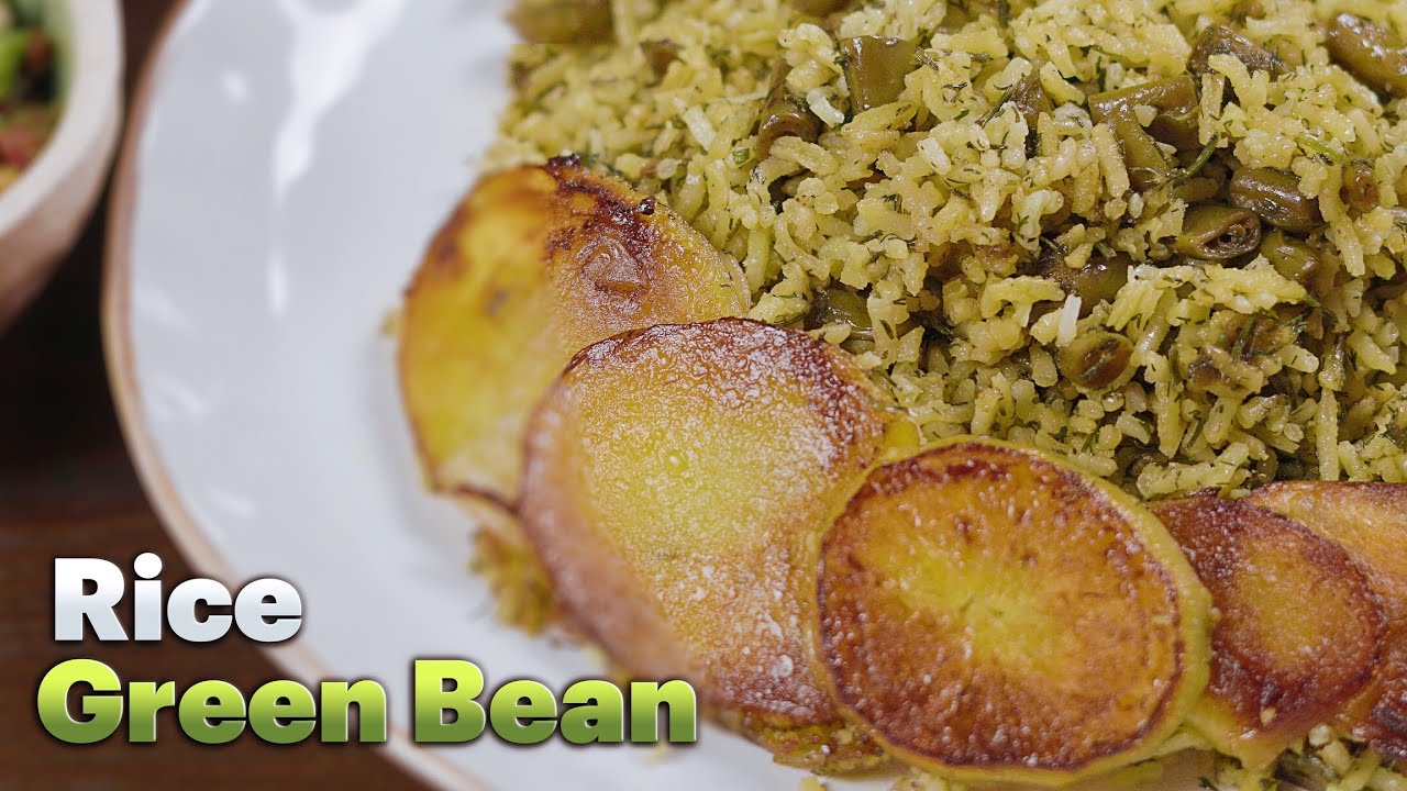 Green Bean Rice with dill a vegan special dish - YouTube
