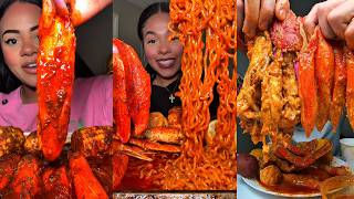 TIKTOK Mukbang Compilation | Seafood Boil, Buldak, Wingstop, Chipotle, Subway & More!