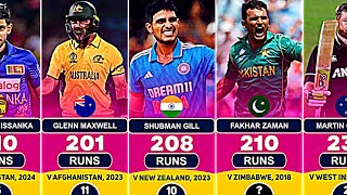 Highest Individual Score in ODI Cricket with Top 50 Batsmen