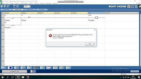 3. Cara mengatasi "cannot open the communication port COM1" saat transfer program Zelio Smart relay