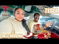 Letting Our Tesla DECIDE What We EAT For 24 Hours!