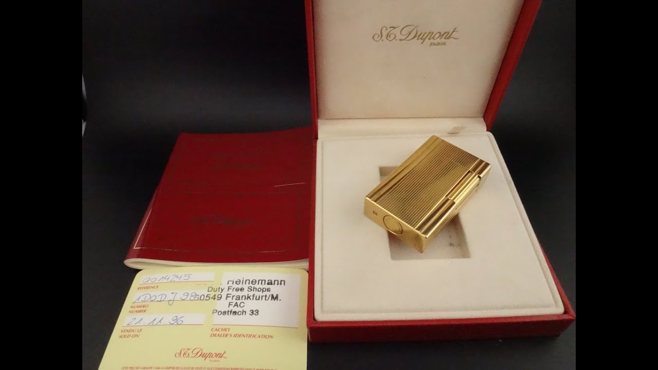 開閉音あり】デュポン ライン1 LINE1 ラージ ゴールド 1D0DJ98