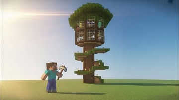 I Build a TREE HOUSE on ONE BLOCK in Minecraft! | NEXT BYTE
