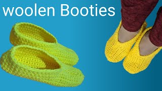 |How to make Woolen Shoes|How to knit  woolen slippers