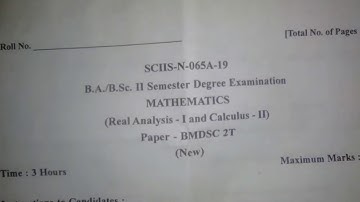 Mathematics Bsc second semester CBCS gulbarga university degree 2019 question papers Karnataka