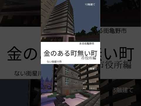 【マイクラ】建築比較　金のある町無い町　IN市役所