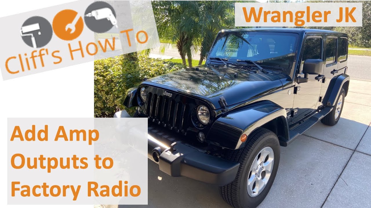 Jeep JK Add Amp to Factory Radio - YouTube