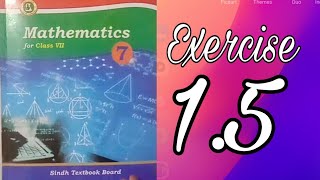 7th Class Mathematics Unit 1 Sets Exercise 1.5. | Sindh text |