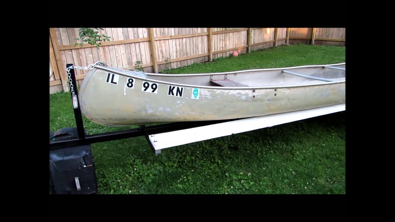 canoe trailer made from a 40"x48" kit trailer - YouTube