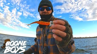 Slamming Hybrid Bass - Tons of Deadsticking Tips and Fishfinder Tips - Winter Bass Fishing